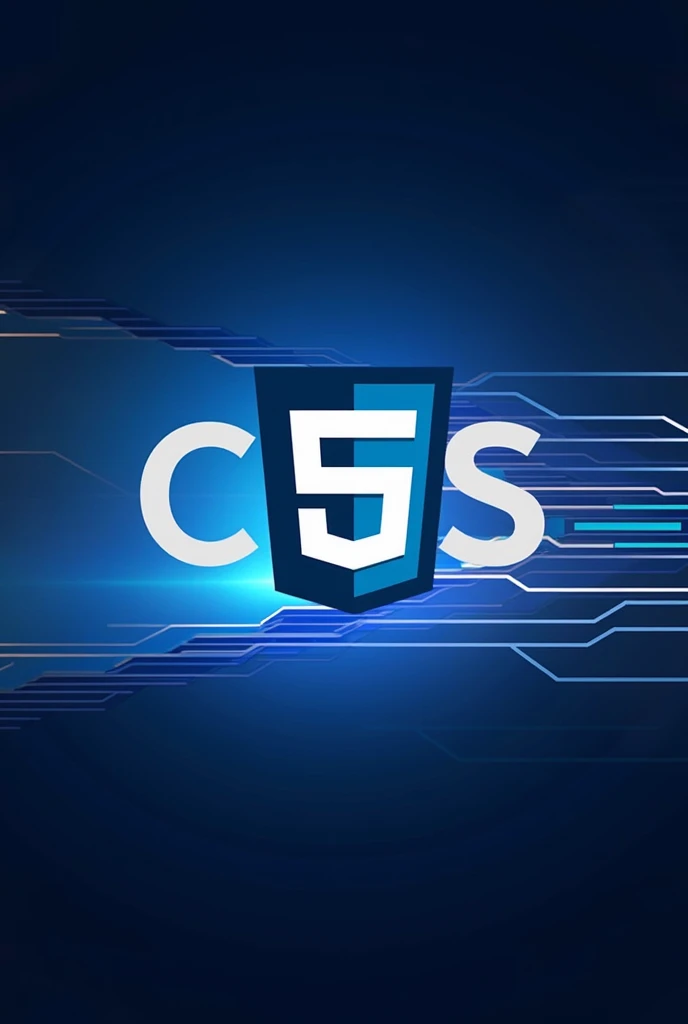 blue technological background with horizontal lines and the HTML logo and the CSS logo