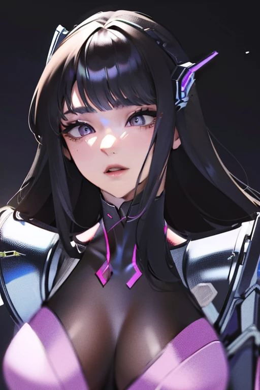 (masterpiece),(Highest quality),(Super detailed),(Best illustrations),(Best Shadow),(Absurd),(Detailed Background),(so beautiful), 16K, 8K, 4K,(Best Shadow),empty eyes,robotization,woman ,big bust,Robot Joint ,Metal skin,Black Suit,long hair,a black suit that covers the whole body,robot raiden shogun ,cyber suit