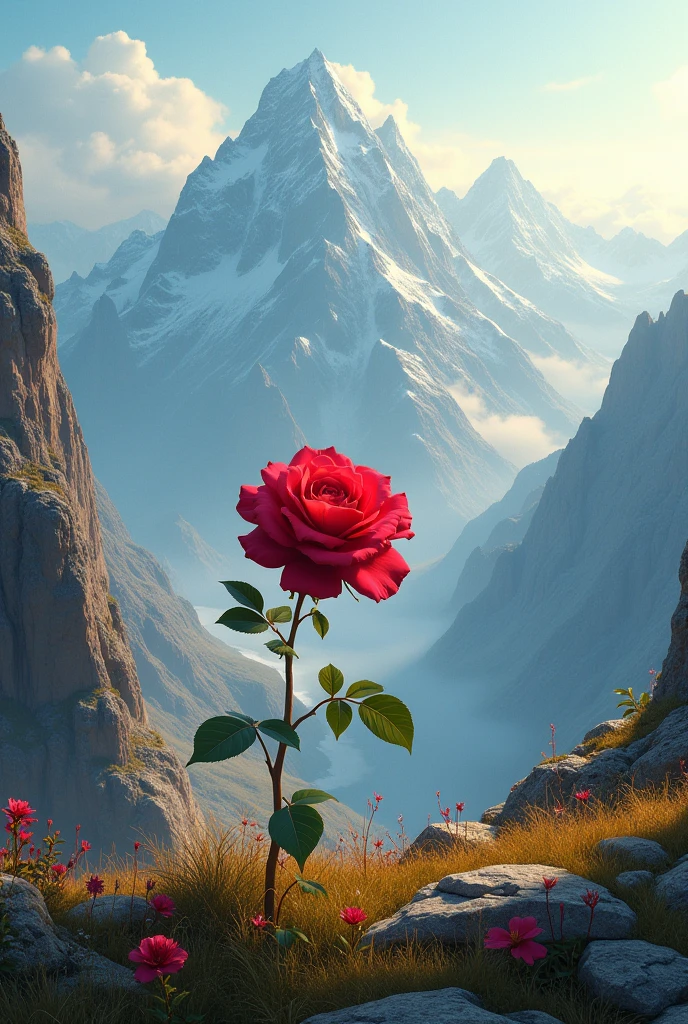 Rose on mountain