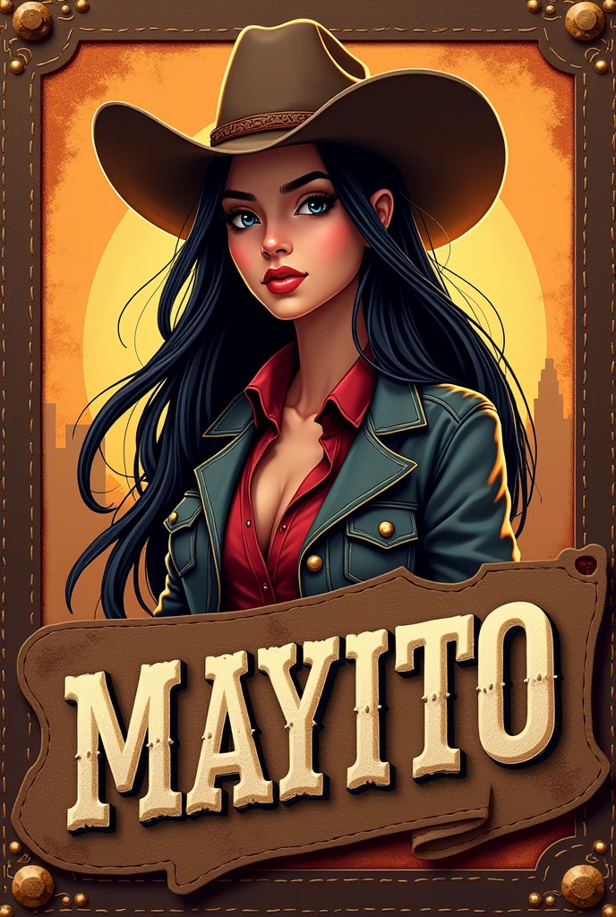 Create an invitation for my birthday, My name is Mayito, It&#39;s September 7th at 9:00pm in Sauces 6 mz 277 v2. 
The style that is cowboy, Take into consideration that I am pretty with long black hair 