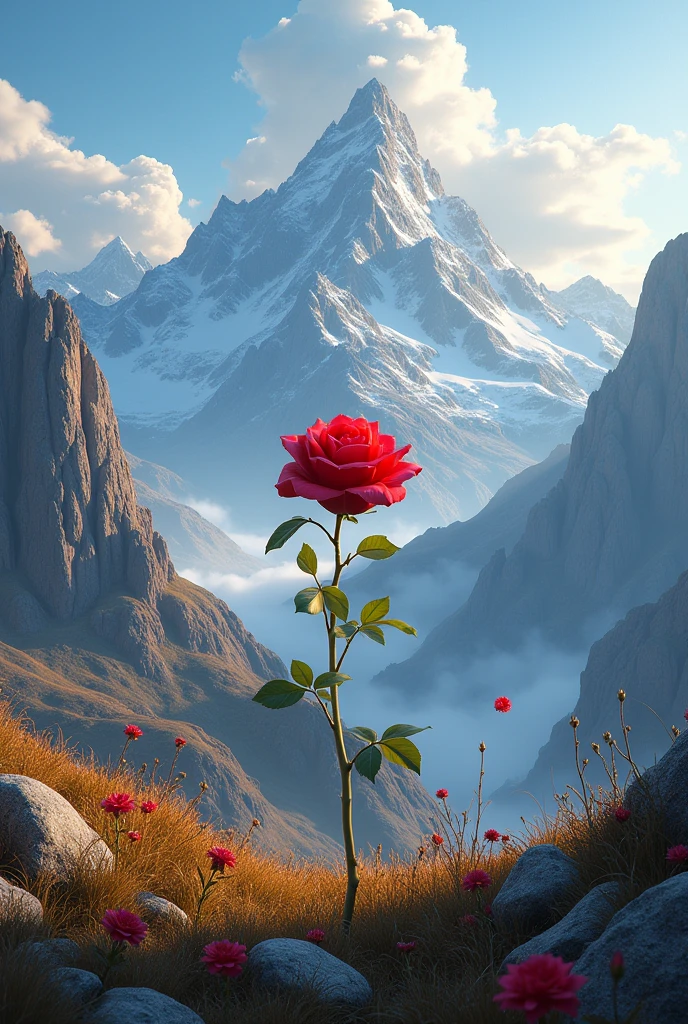 Rose on mountain