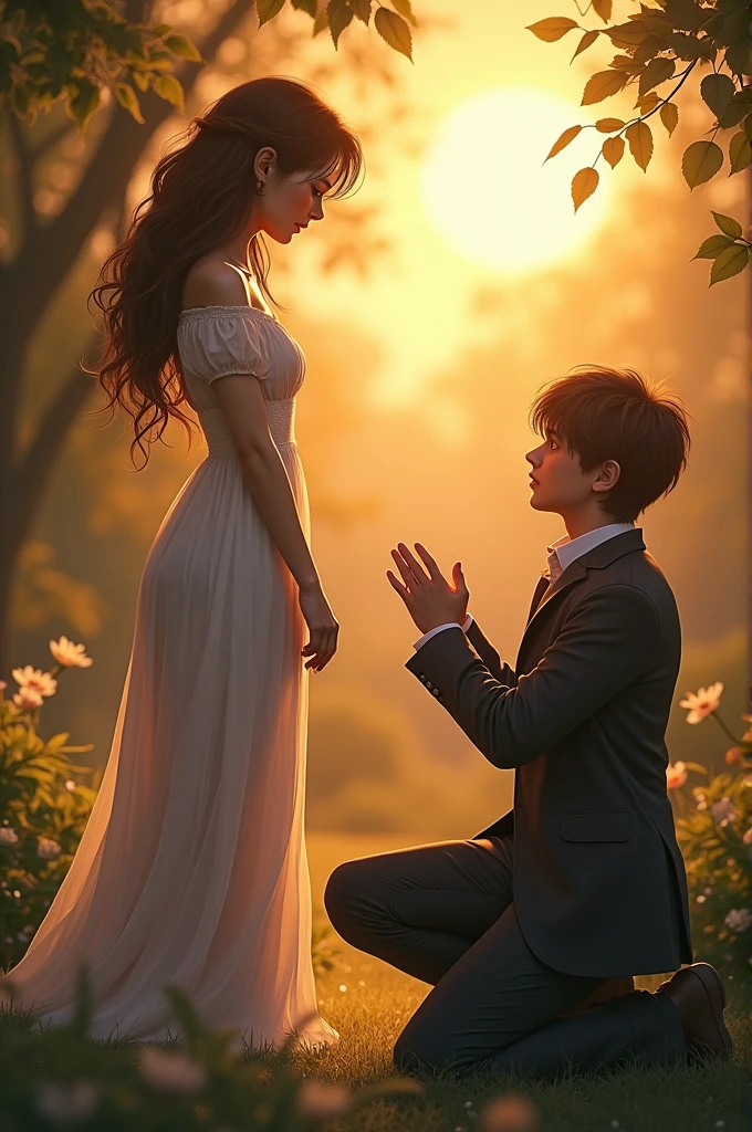 Girl rejecting ugly guy during love proposal 