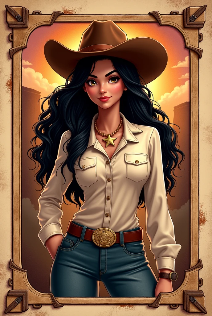 Create an invitation for my birthday, My name is Mayito, It&#39;s September 7th at 9:00pm in Sauces 6 mz 277 v2. 
The style that is cowboy, Take into consideration that I am pretty with long black hair 