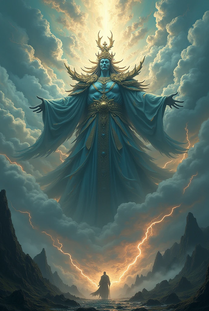 On the way down from the sky Big man god thunder lightning force Dramatically Japanese Mythology
