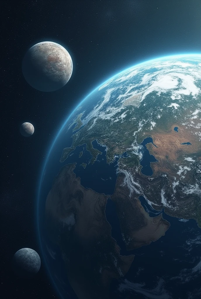 Create a world 18 times bigger than Earth, that has 5 moons and 68% of its surface is covered by water