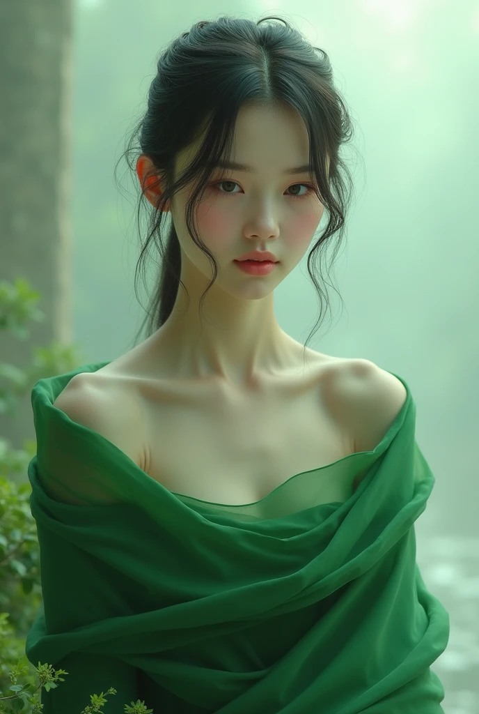 Green breast cloth girl