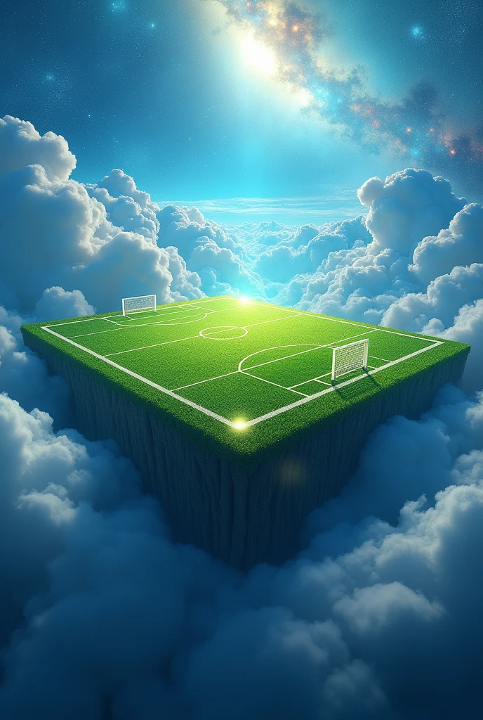 Create a football field in the sky, very beautiful 