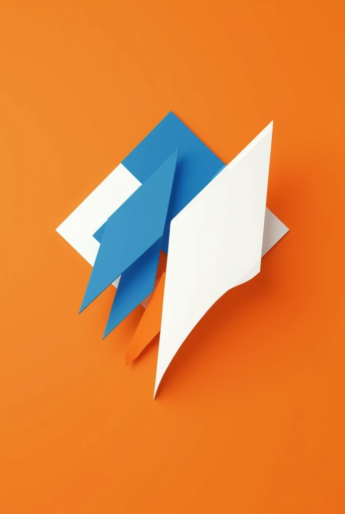 Create a slogan with an orange background, white and blue without letters
