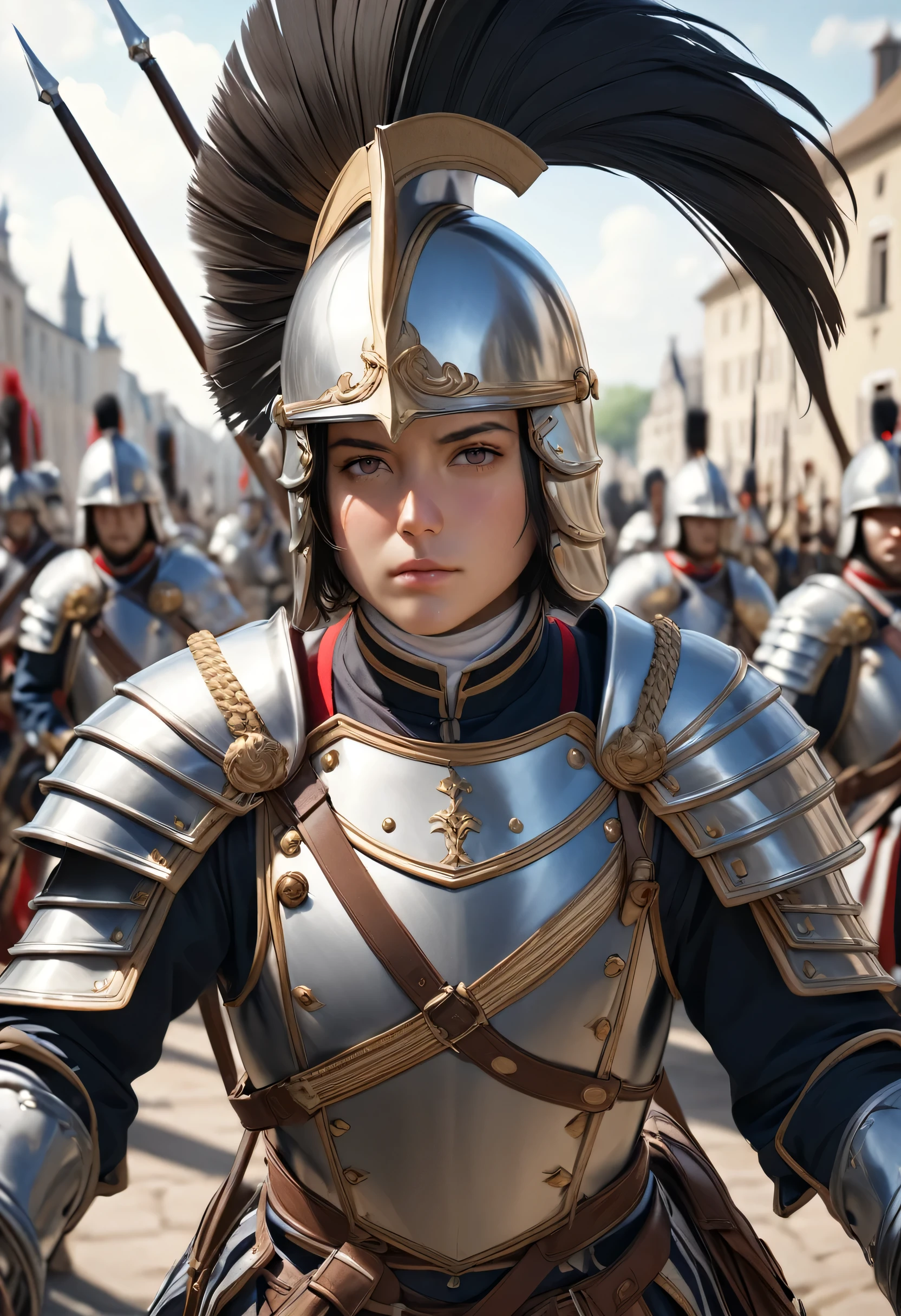 Cuirassiers, best quality, 4k, 8k, highres, (masterpiece:1.2), ultra-detailed, (photo realistic,:1.37), looking at viewer, 