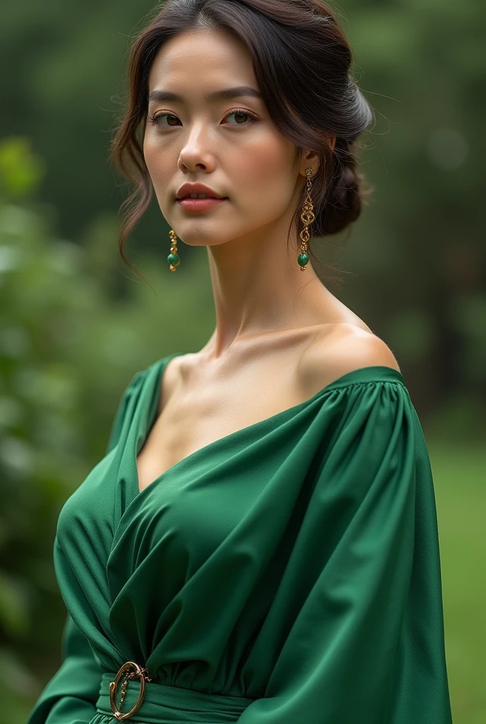 Green shoulder cloth for women