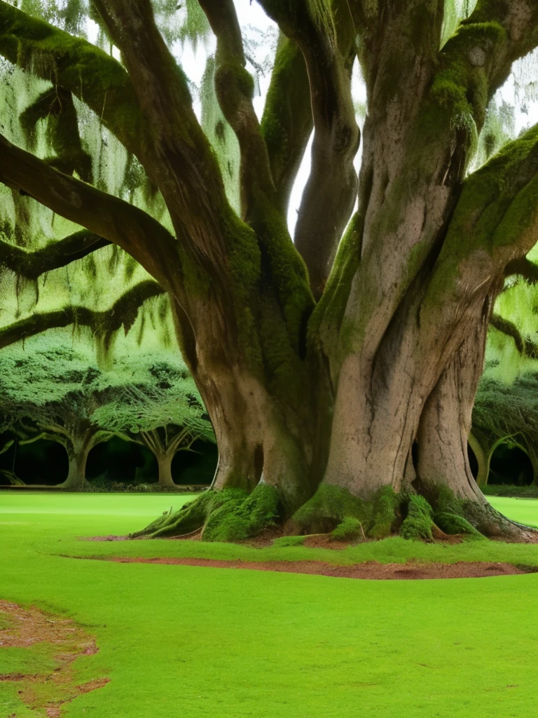 arafed tree with white moss growing on it in a park, spanish moss, beautiful ancient trees, overhanging branches, a beautiful tree, breath-taking beautiful trees, moss covered, breath - taking beautiful trees, oak trees, old trees, tall broad oaks, knotted trees, the treetops of giant oaks, hauntingly beautiful, oak tree, incredibly beautiful