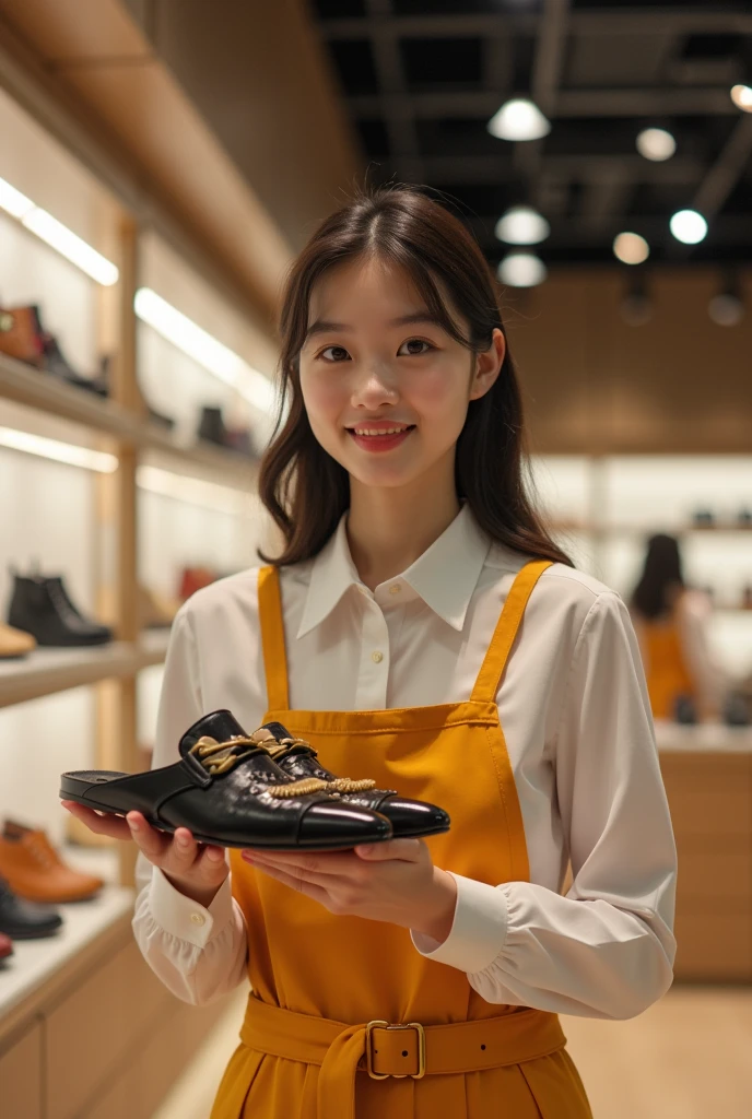 Sell shoes　20-year-old beautiful Japanese shop assistant　８Images from different angles of one image