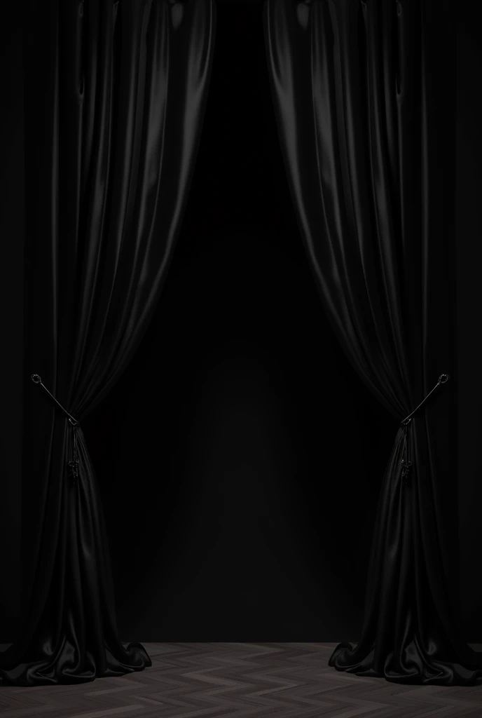 black curtains