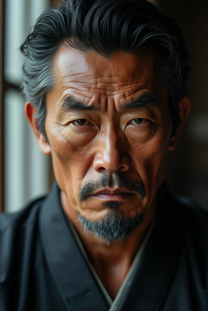Japanese man with serious face