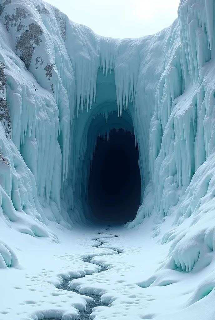 An entrance to a hole in the ground at the South Pole