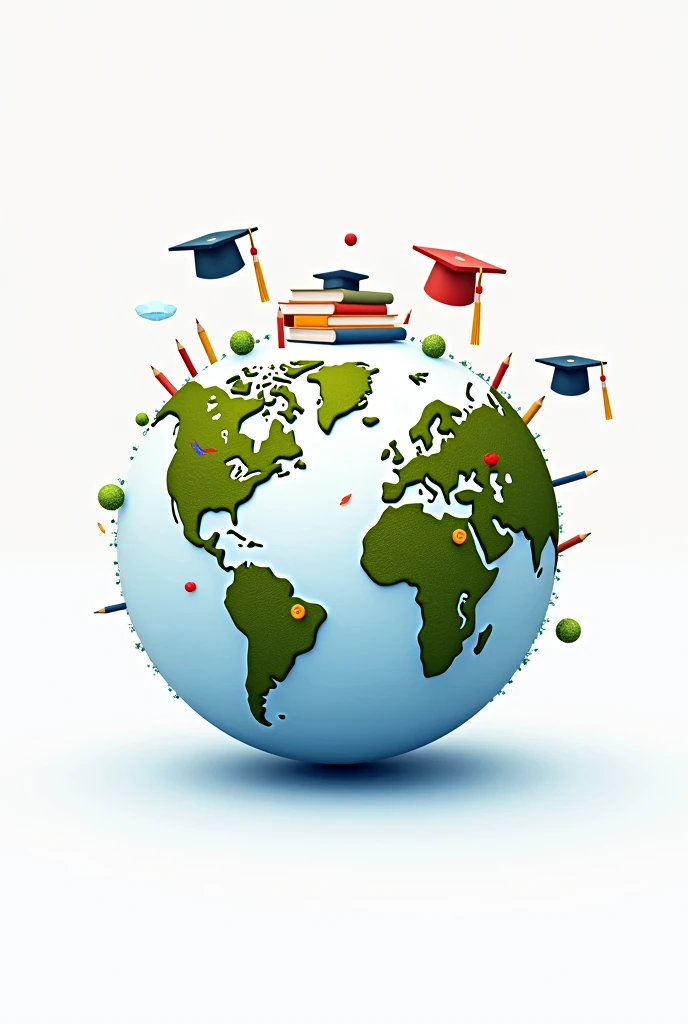 A creative representation of a globe made up of educational icons (books, graduation caps, pencils), with the text “ HONORING GLOBAL EDUCATION LEADERS ".*