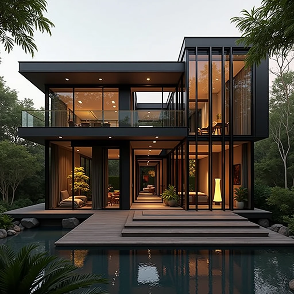 mordenhouse, house, glass house with a sloping roof, modern, vibrant (photo brute, Real, best quality, head of&#39;artwork:1.2), (hyper Realistic, photo-Realistic:1.2), high quality, (dark lighting:1.2), perfect lighting, archaic