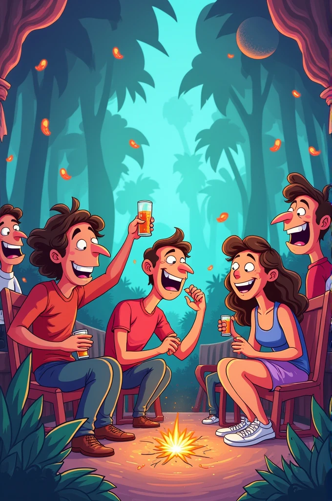 People smoking and getting high cartoon