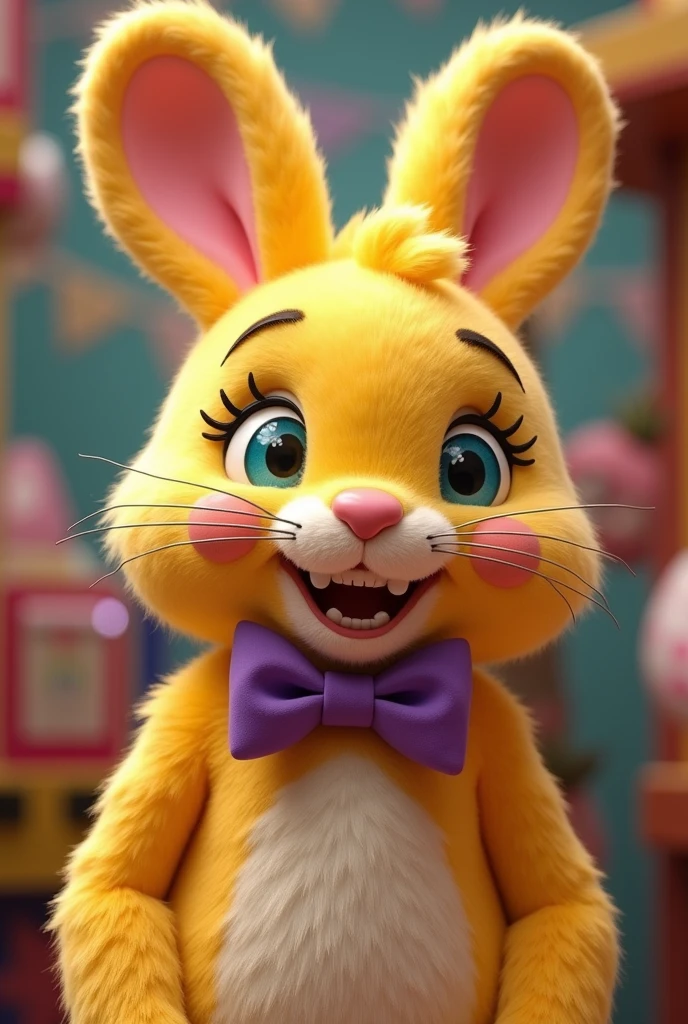 SpringBonnie, Yellow animatronic rabbit and purple bowtie