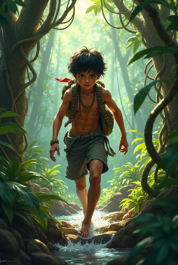 A boy which is survive in jungle