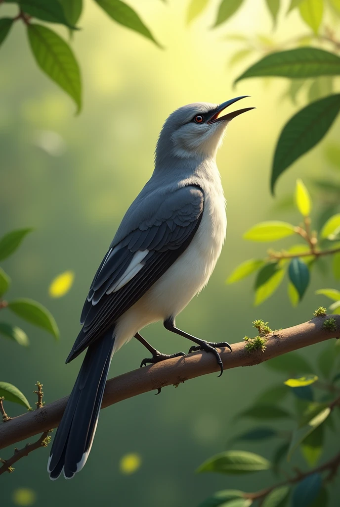 A mockingbird singing