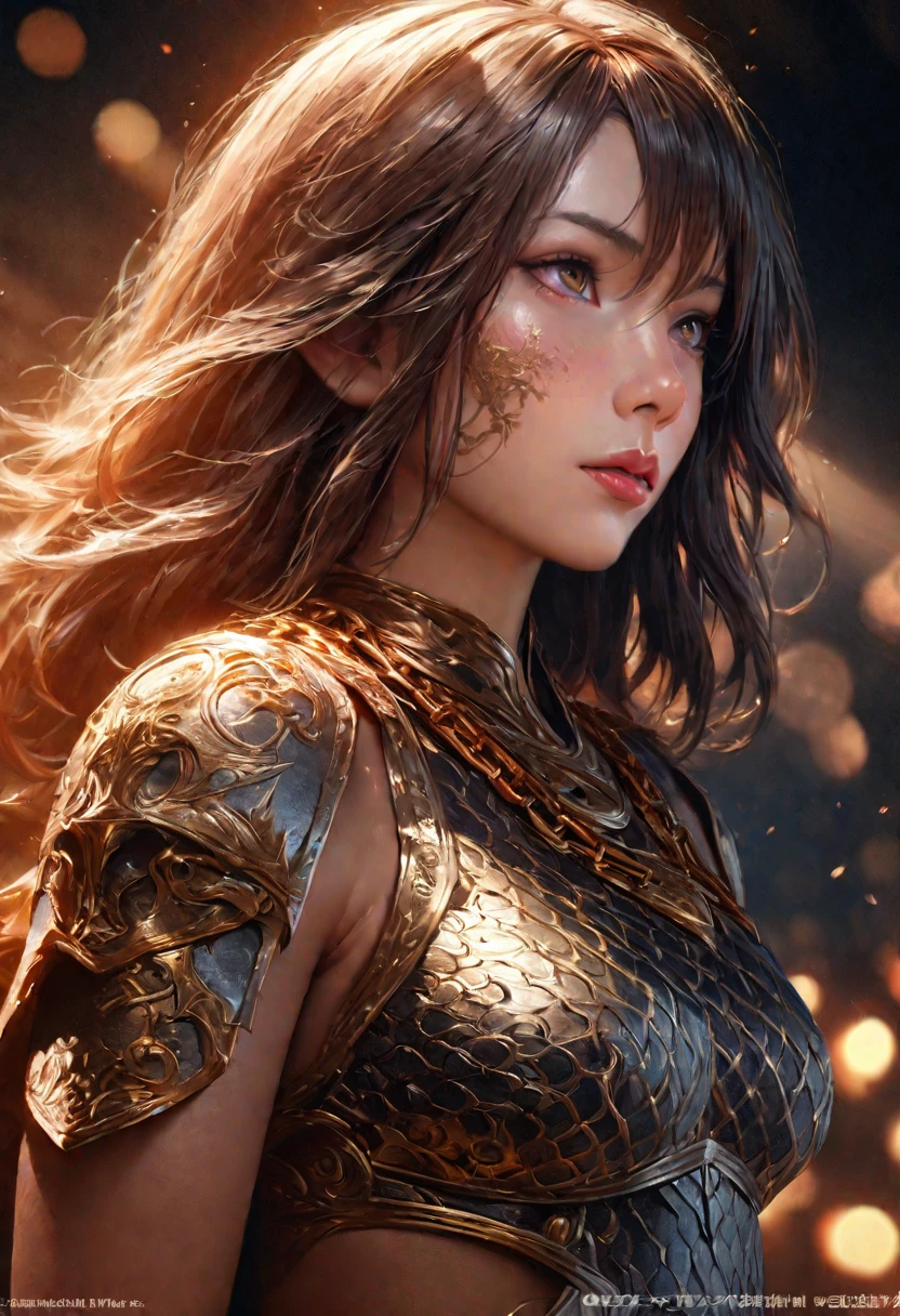A centaur, cute yuna torso, wearing fantasy warrior sexy chain mail, lower body sleek black horse, low view looking up at her, centaur strong imperious pose, best quality, 4k, 8k, highres, masterpiece:1.2, ultra-detailed, realistic, photorealistic, photo-realistic:1.37, HDR, UHD, studio lighting, ultra-fine painting, sharp focus, physically-based rendering, extreme detail description, professional, vivid colors, bokeh, fantasy, concept art, dramatic lighting, dramatic pose, intricate details, detailed armor, detailed facial features, beautiful detailed eyes, beautiful detailed lips, extremely detailed eyes and face, long eyelashes, chiaroscuro, cinematic lighting, dramatic shadows, warm color tones