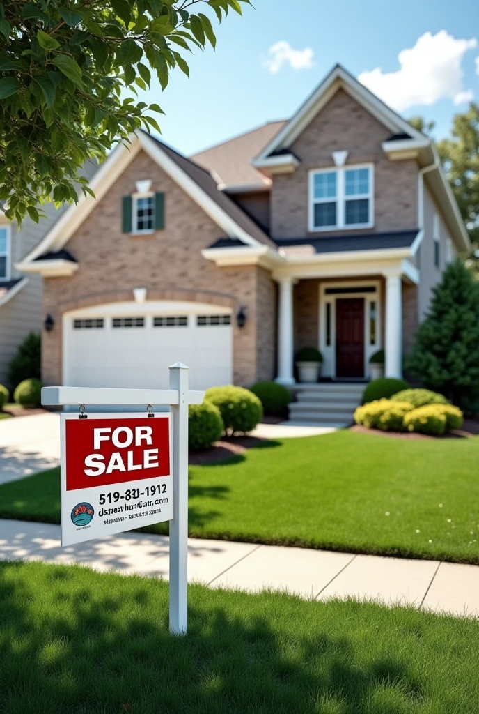 PHOTO OF HOUSE WITH FOR SALE SIGN