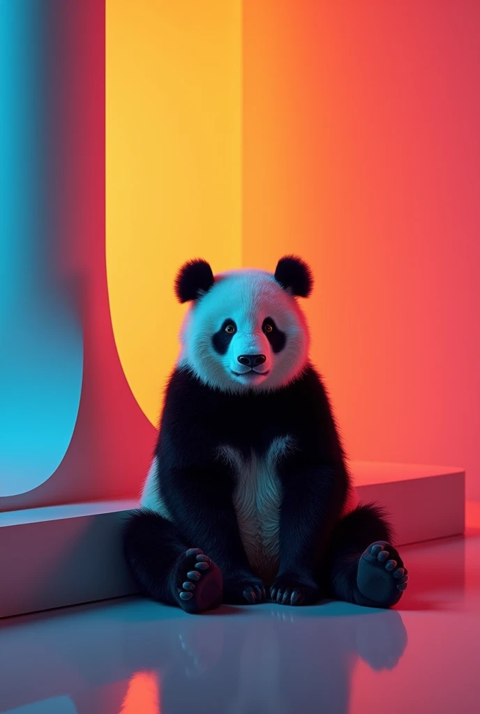 create a background that attracts people with a panda in the background, I want the image to be eye-catching, be modern for facebook cover
