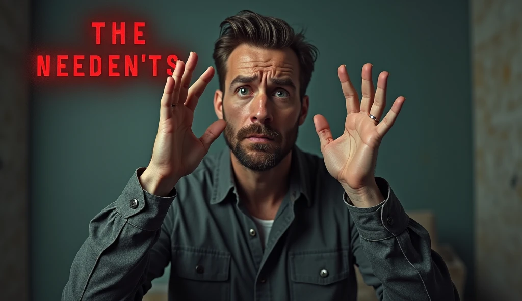(photorealism:1.2), A man worried , STOP
P**N BEHIND HIM , TEXT FONT WILL CATCHY,