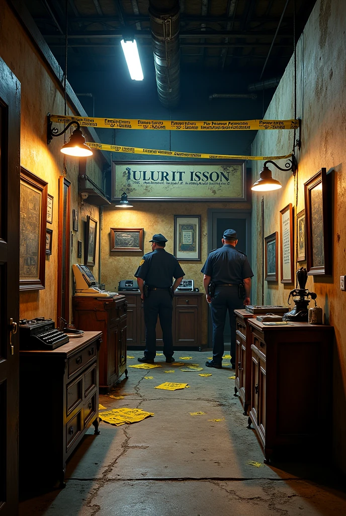 Crime scene themed trade show booth