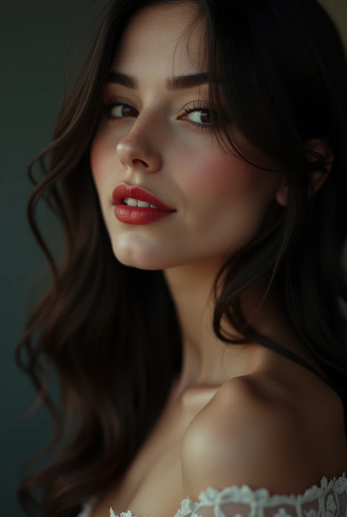 femme arafée aux longs cheveux noir, Lucy Hale, lèvres charnues, Image de profil, acquiesça, lécher, petit visage en forme de coeur, Hailee Steinfeld, jolie moue, coeur en forme de visage, Dua Lipa, elle a un joli visage, Kat Dennings, Isabelle Moner, lèvres boudeuses, magnifique sourire