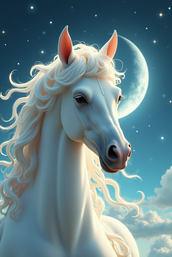      Remy centaur constellation ( Perfectly Correct Anatomy ) Very beautiful charming girl with centaur in surreal style(The girl&#39;s lower body is a white horse body)Remy Centaur close-up white curly long hair background half moon starry sky ethereal mysterious intricate detailed surreal science fiction art aesthetic light and shadow movie special effects high resolution image surreal texture high resolution, Digital painting, 

                                    Delicate and dynamic rendering, super high quality, masterpiece, Super detailed, Highest quality animation style high definition presentation