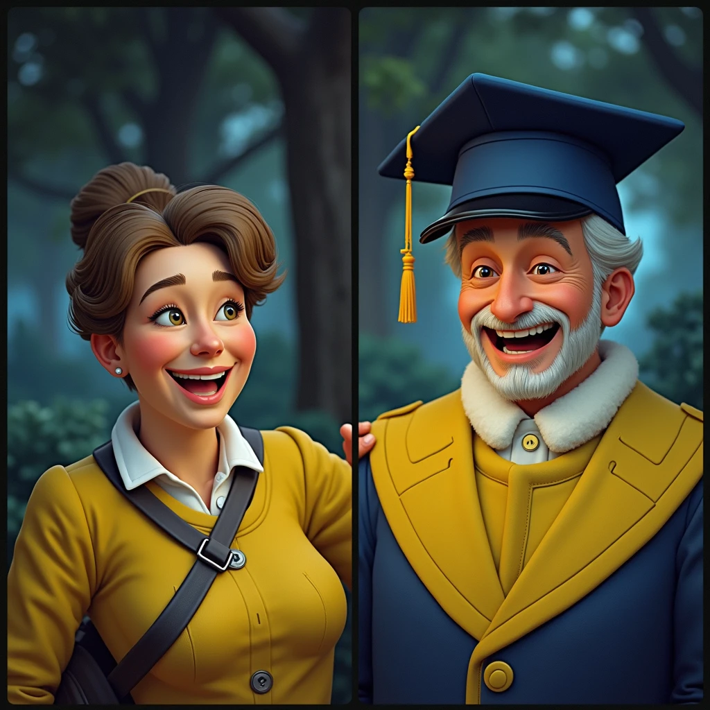 The two people with a smile