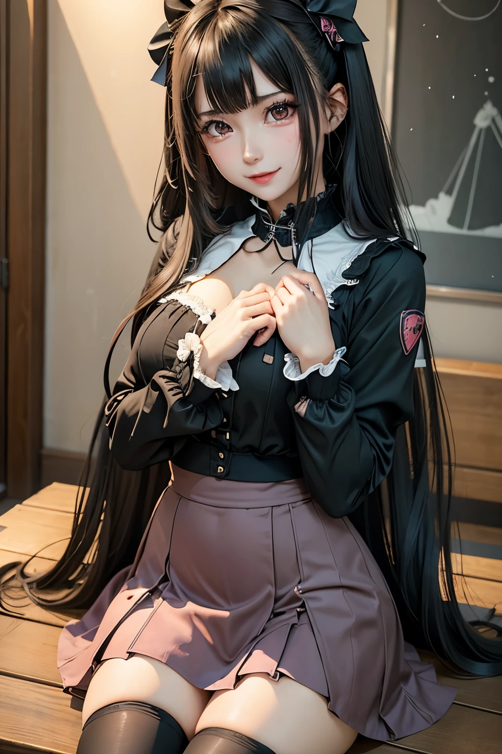 high school girlブレザー、high school girl、Red checked skirt、JK Style、Jacket、smile、garter、Knee socks、Panty stocking、Otherworldly beauty、Really cute、boredom、Extraordinary beauty、Dark black eyeshadow、sorrow、Good skin radiance、Long Hair Straight Hair、Dark Gothic Makeup、暗いsmile、Beautiful woman、Stained Glass Background、On the table、Highest quality、5 reference books、Sweat glistens on my chest、Sweat glistens on my face、Thigh sweat、sweating、Black frill East size Regular size、Dark pink hair、2、Sweat on your thighs、Sweat a lot and become sticky。、My thighs are sticky and shiny、Sweating on thighs and chest、Small breasts、Slightly slim、Sweating all over the body、Ah, I play the synthesizer.、sit and play an instrument、Thin legs、Two people、Lesbian couple、hug、私の女友達はReally cute顔をしている、My female friend has a very beautiful face.、Do lesbian play、Super straight hair、Extremely fair skin、Playing a synthesizer、Sexy expression、sit at a synthesizer、The expression of someone who is trying to hold back from masturbating、Panting expression、Ecstatic expression、