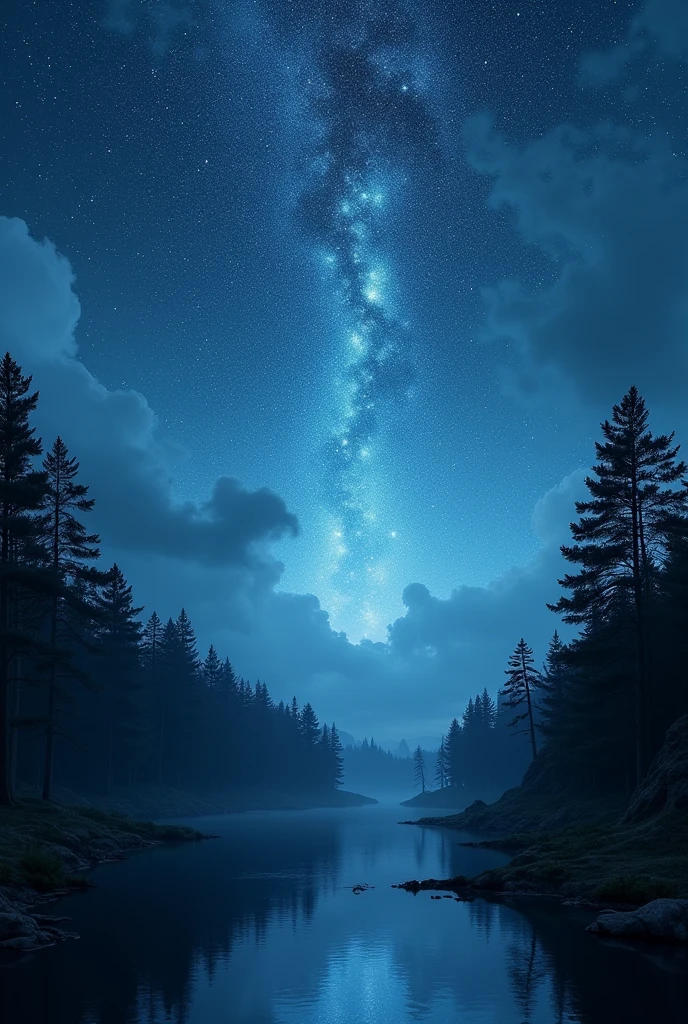 Starry night in the forest
