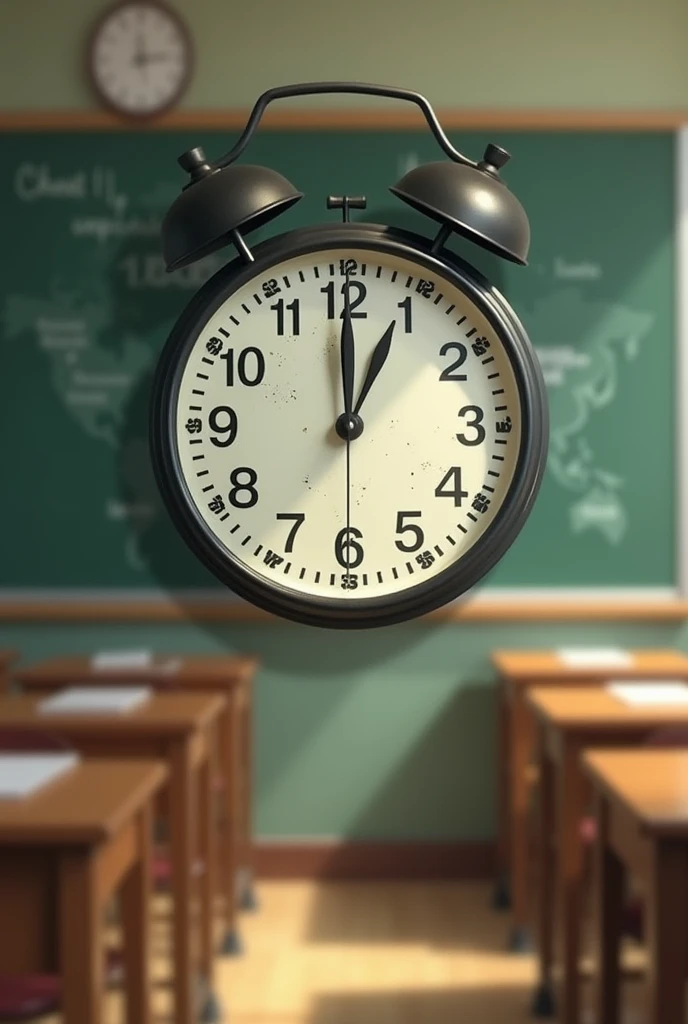 Animated image A clock stuck on the classroom wall