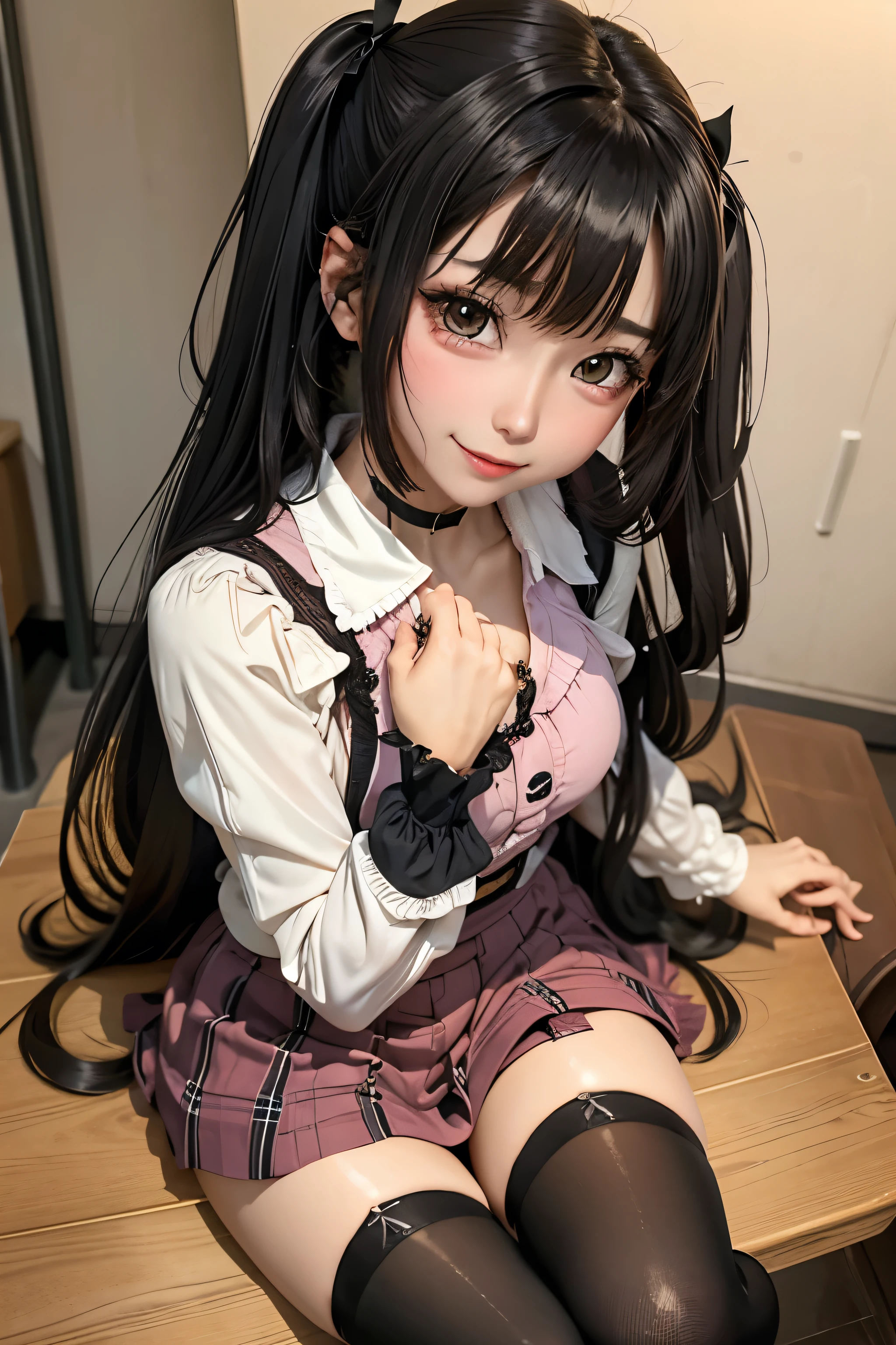 high school girlブレザー、high school girl、Red checked skirt、JK Style、Jacket、smile、garter、Knee socks、Panty stocking、Otherworldly beauty、Extraordinarily cute、boredom、unusual beauty、Dark black eyeshadow、sorrow、Good skin glow、Long Hair Straight Hair、Dark Gothic Makeup、暗いsmile、Beautiful woman、Stained Glass Background、On the table、Best Quality、5 reference books、Sweat glistens on my chest、Sweat glistens on my face、Thigh sweat、sweating、Black frill East size Regular size、Dark pink hair、Age 22 years old、Sweat sticks to my thighs、I sweat a lot and get sticky。、My thighs are sticky and shiny、Sweating on thighs and chest、Small breasts、Slightly slim、I sweat all over my body、play the piano、Sit down and play an instrument、legs are thin、Two people、Lesbian couple、Hugging a girl、My female friend has a super cute face、My female friend has a very beautiful face、Do lesbian play、Super smooth straight hair、