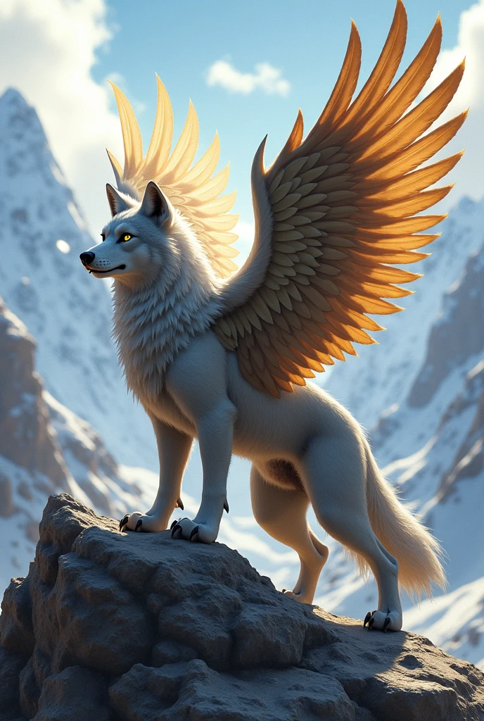 Wolf fursona with kemono eagle wings