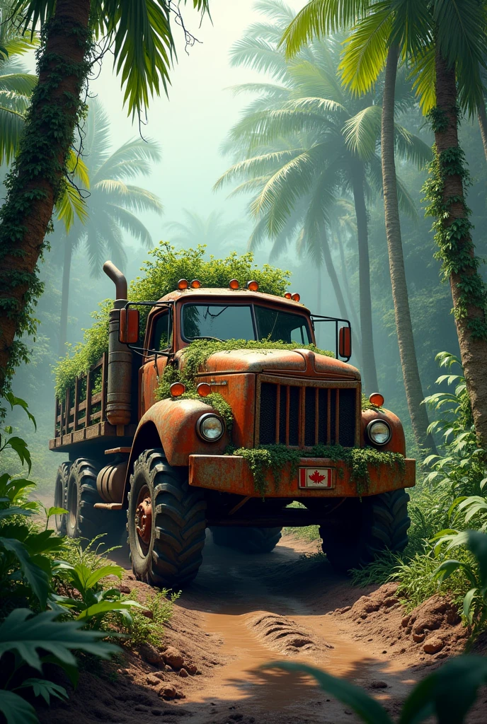 Canadian truck in jungle