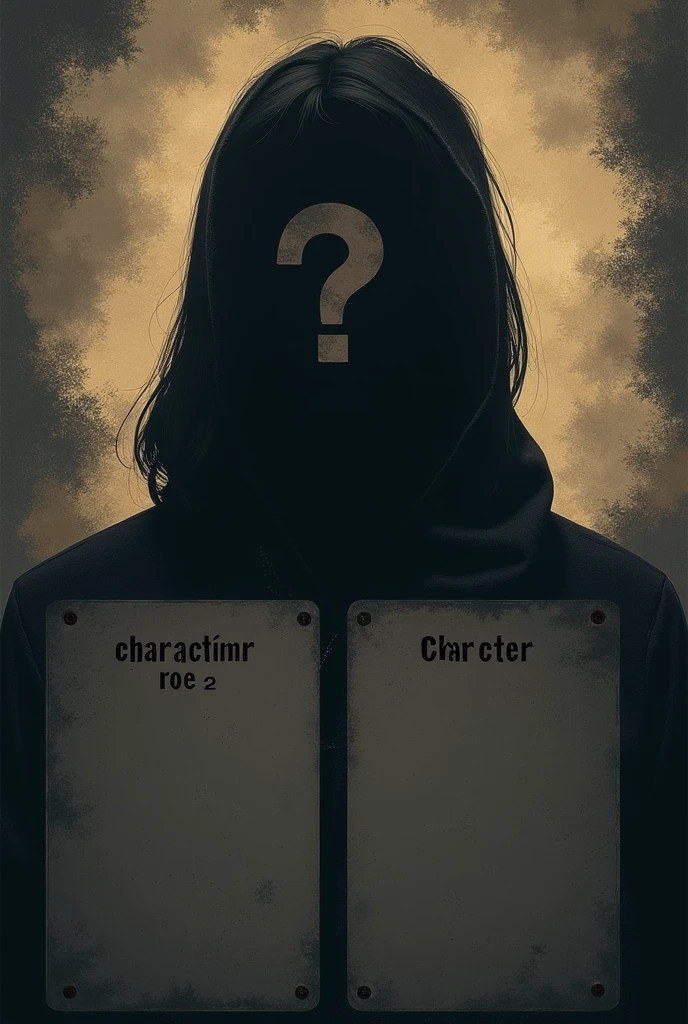 I want you to create a template like dark to create the characters with those roles. Type you put in the character sheet template. card. And you put a little box with the shadow of someone's head and a question mark in it. That is, as a protected identity. And then you put down “Character Role”. And on the other side of the card you put "Who is it??”. in Spanish. And you leave room for me to fill in the gaps.