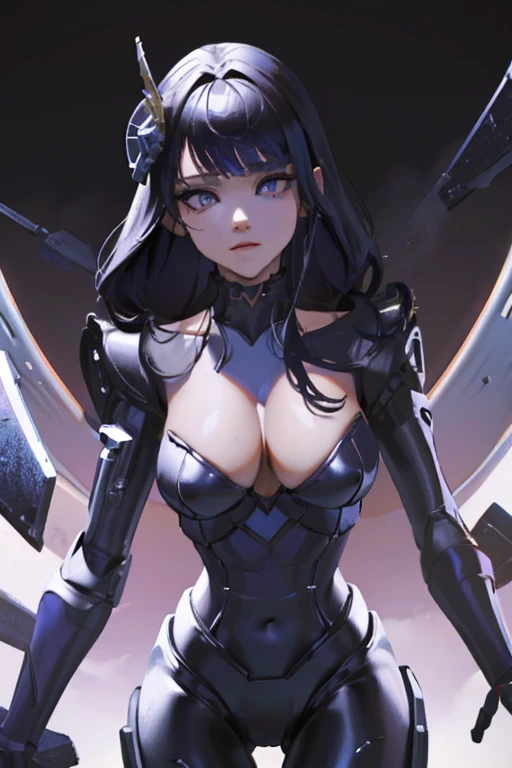 (masterpiece),(Highest quality),(Super detailed),(Best illustrations),(Best Shadow),(Absurd),(Detailed Background),(so beautiful), 16K, 8K, 4K,(Best Shadow),bunny girl,empty eyes,robotization,woman ,big bust,Robot Joint ,Metal skin,Black Suit,long hair,a suit that covers the whole body,tight bodysuit,robot raiden shogun