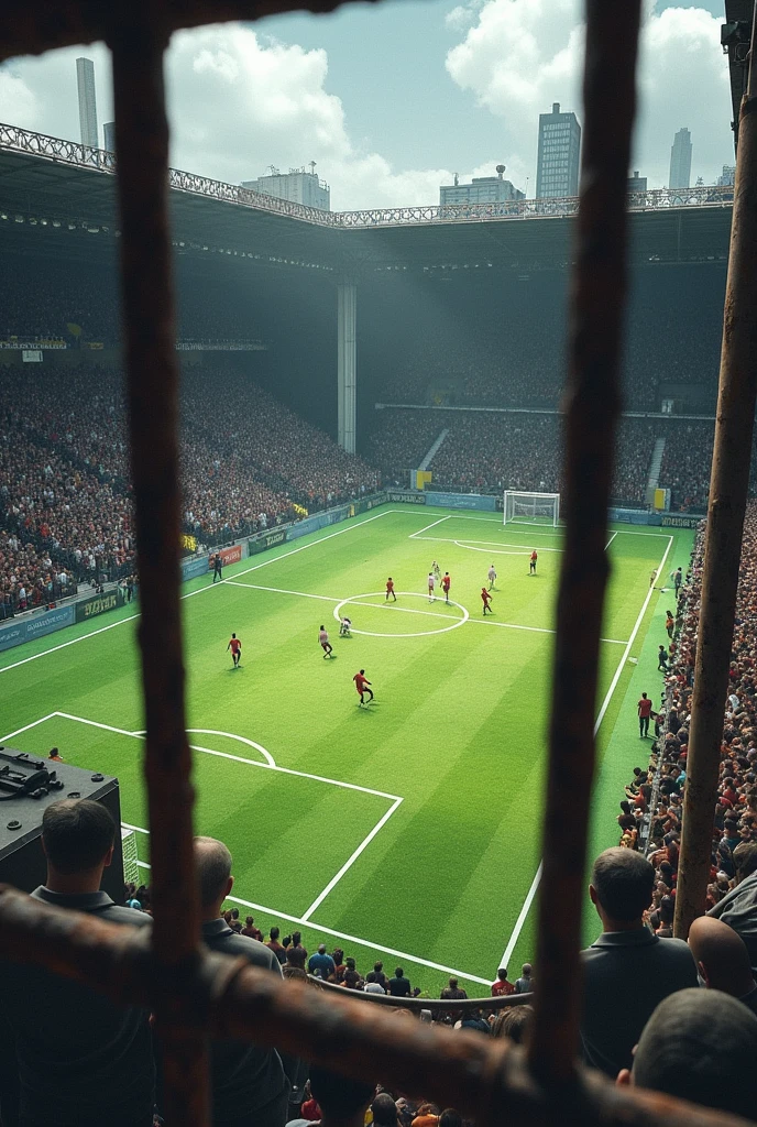 football pitch with bars