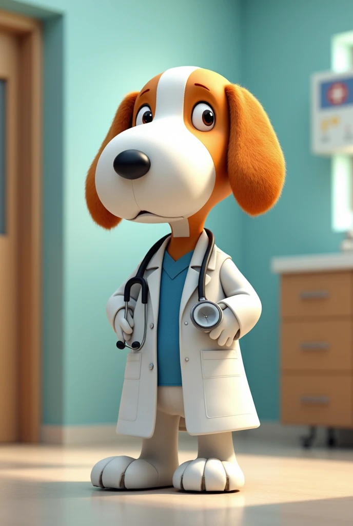 Snoopy character dressed as a beautiful doctor
