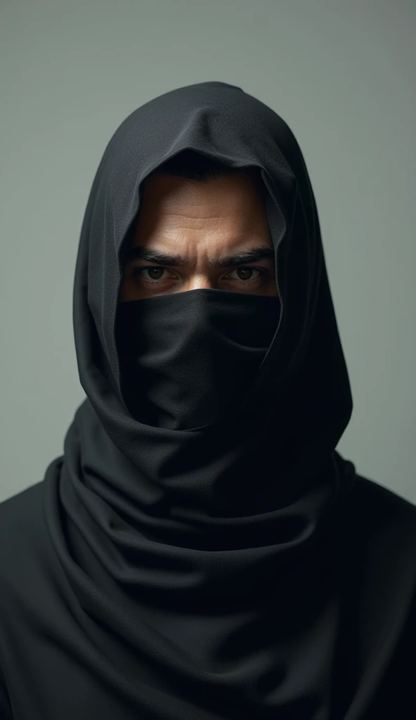 A man with his face covered so that you can't see his face