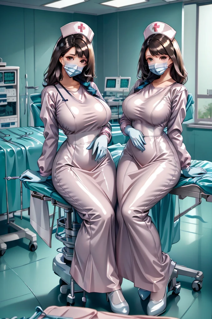 nurse uniform,hospital, latex nurse suit,nurses,busty,elbow gloves,labcoat,black hair woman,red eyes , gigantic ,medical instruments,asian nurse,two nurses,speculum,examination room,oversize ,big ass ,strap on, lay on table ,legs spreaded,giving birth,gyno chair , dentist,Milf,latex,red uniform,oversize breasts,diaper