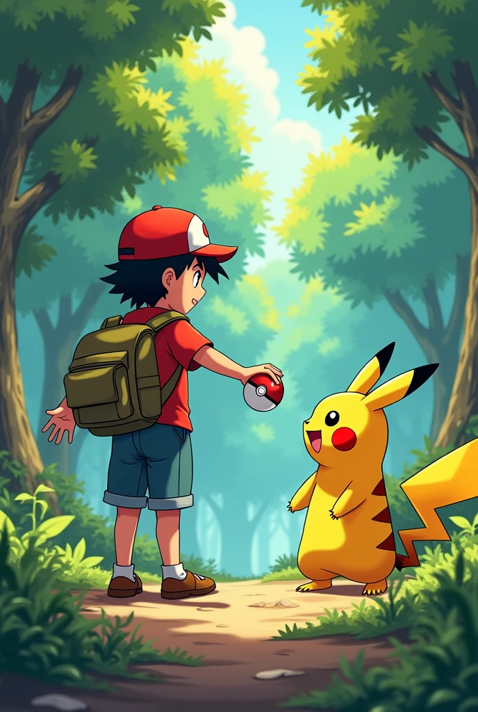 ash catches pikachu