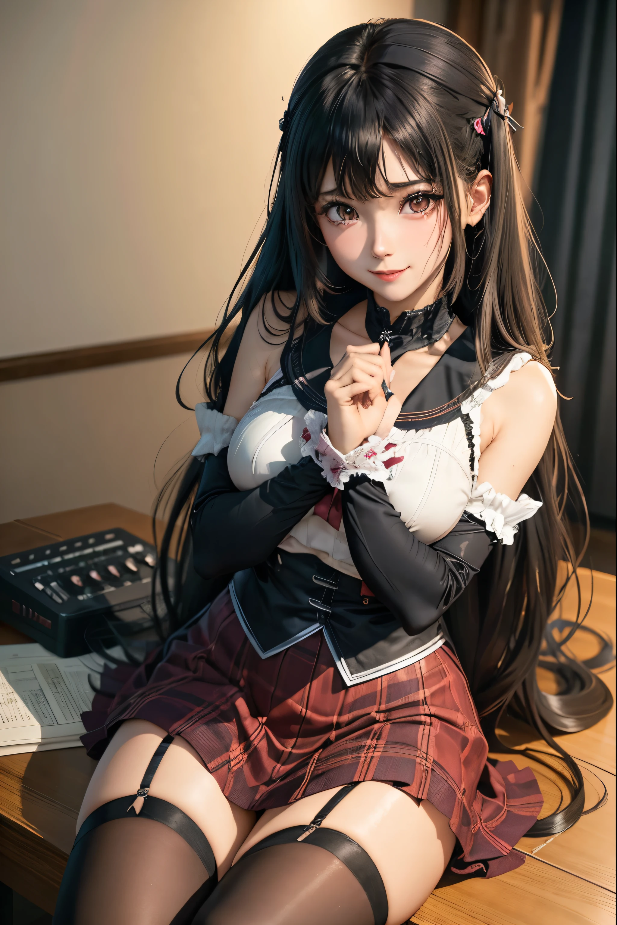 high school girlブレザー、high school girl、Red checked skirt、JK Style、Jacket、smile、garter、Knee socks、Panty stocking、Otherworldly beauty、Really cute、boredom、Extraordinary beauty、Dark black eyeshadow、sorrow、Good skin radiance、Long Hair Straight Hair、Dark Gothic Makeup、Dark smile、Beautiful woman、Stained Glass Background、On the table、Highest quality、5 reference books、Sweat glistens on my chest、Sweat glistens on my face、Thigh sweat、sweating、Black frill East size Regular size、Dark pink hair、2、Sweat on your thighs、Sweat a lot and become sticky。、My thighs are sticky and shiny、Sweating on thighs and chest、Small breasts、Slightly slim、Sweating all over the body、ah, I play the synthesizer.、sit and play an instrument、Thin legs、Two people、Lesbian couple、hug、My girlfriend has a really cute face、My female friend has a very beautiful face.、Do lesbian play、Super straight hair、Extremely fair skin、Play the synthesizer、Sexy expression、Sitting in front of a synthesizer instrument、The expression of someone who is trying to hold back from masturbating、Panting expression、Ecstatic expression、Working with synthesizers、