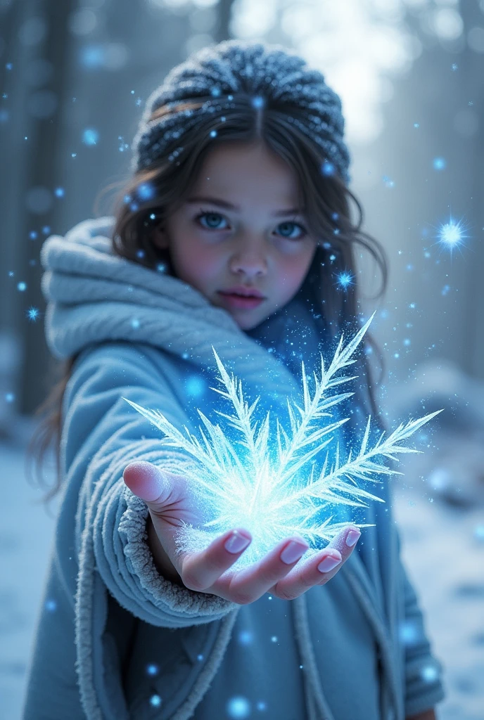 Frozen from the hand of a girl