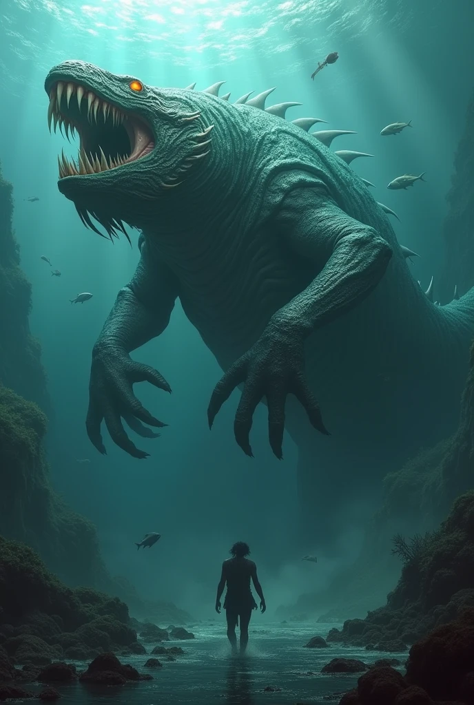 Under sea a big creature monster