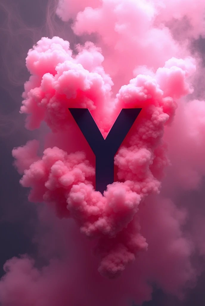 Logo with pink smoke on the letter Y